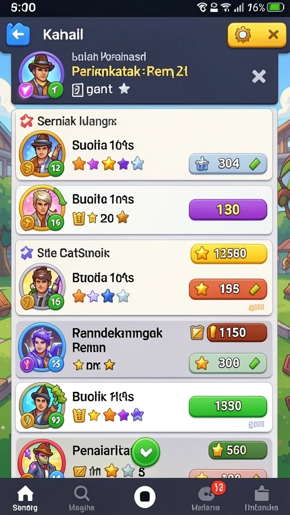 Tampilan menu utama yang menarik dan intuitif.