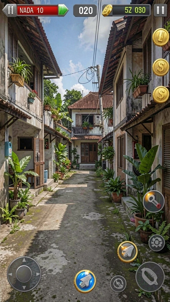 Tangkapan layar menunjukkan karakter utama dalam aksi.