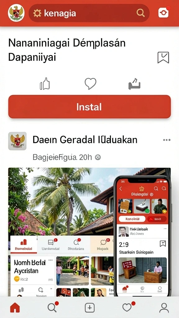 Tampilan menu utama yang menarik dan informatif.