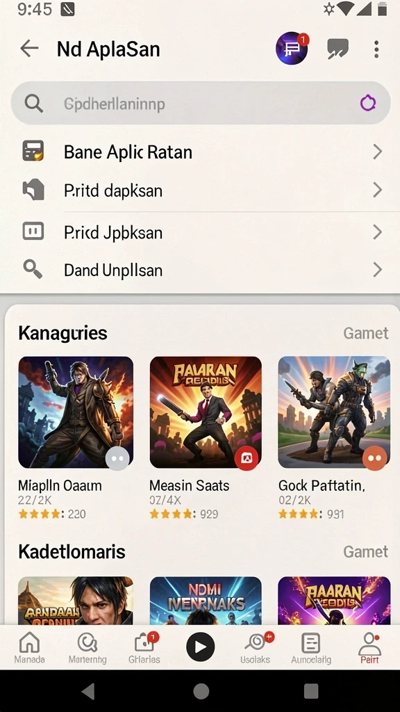 Tampilan beranda yang menarik perhatian dengan menu intuitif.
