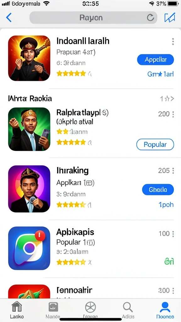 Beragam permainan kasino yang tersedia.